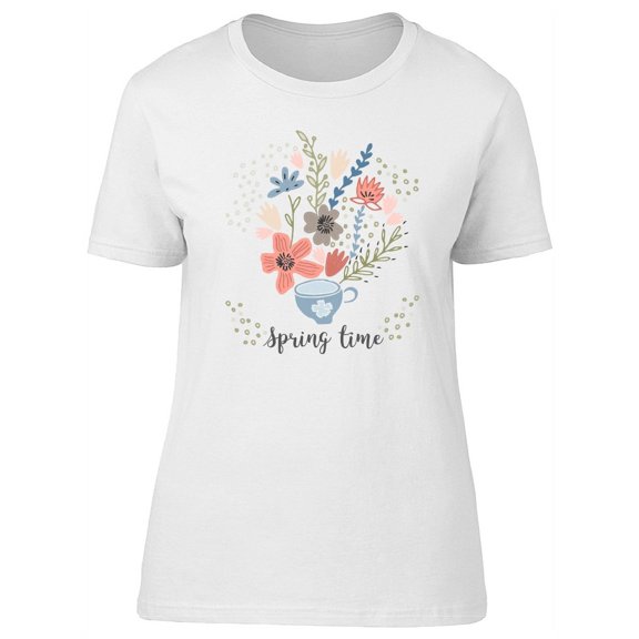 Spring Time Cup Doodle T-Shirt Women -Image by Shutterstock, Female Small
