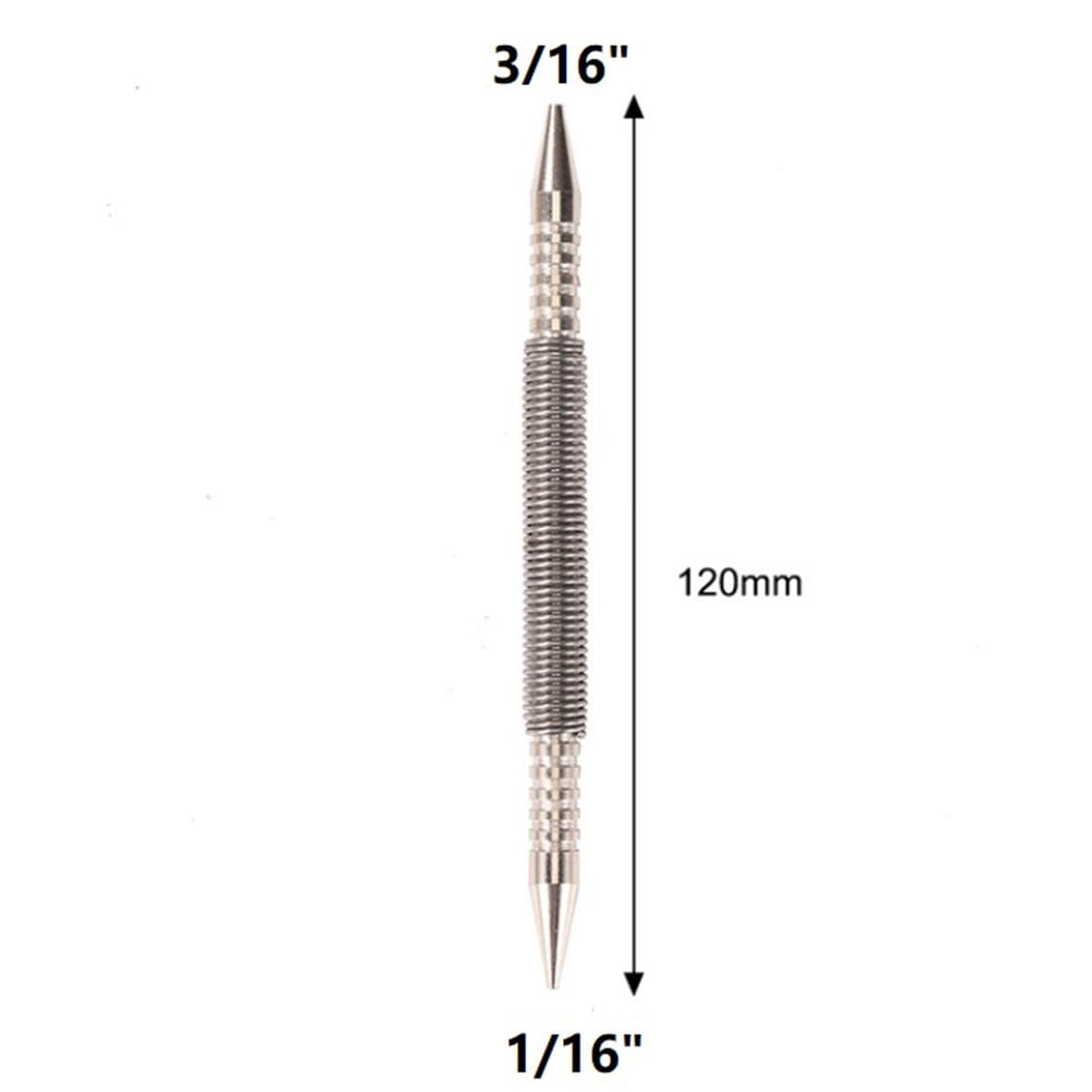 Spring Tool Hammerless Nail Set Center Holes Punch Spring Loaded