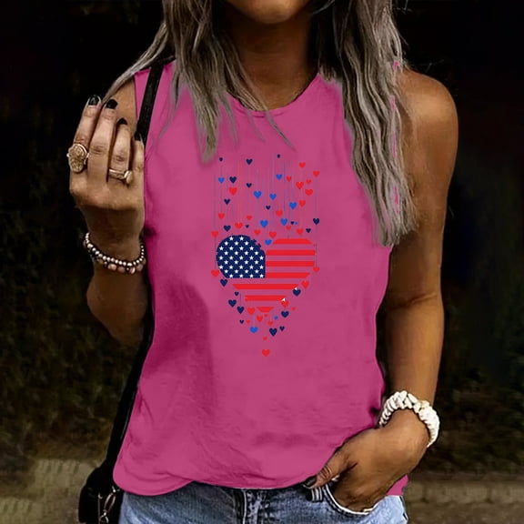 Spring Tops GaThRRgYP Women's Sleeveless Short Slit Top,Women's Summer Casual Round Neck Loose Sleeveless T-Shirt Red XXL