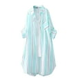 thumbnail image 1 of Spring Tops for Women!DianGeFu Womens Clothes Tops with Lace Fashion Casual,Women's Medium Length Loose Top Long Sleeved Plaid Shirt Jacket,Light Blue,XXL, 1 of 7