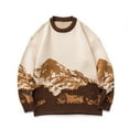 thumbnail image 1 of Spring Tops for Women Mens Graphic T Shirts under $ 10.00 Winter for Men Round Neck Long Sleeve Tie-dyeing Graphic Sweater Pullover Knit Top Brown L, 1 of 6