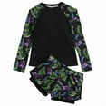 thumbnail image 1 of Women'S Long Sleeves Rash Guard - 2 Piece Swimsuits with Built in Bra Swim Shirt and Shorts  Green XL, 1 of 6
