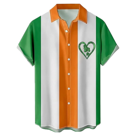 Spring Tops for Women Mens Shirts Graphic Tees Summer Shirts for Men Fashion Women Casual Short Sleeve Turndown Collar Button Shirt Tops Green M