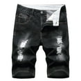thumbnail image 1 of Spring Tops for Women Mens Shorts athletic with Pockets Men's Ripped Denim Trunks Stretchy Washed Jeans Trunks Cut-off Classic Fit Biker Jeans Trunks, 1 of 9