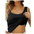 thumbnail image 1 of Spring Tops for Women Shelf Bra Camisoles Adjustable Spaghetti Strap Tank Tops Basic Layer Compression Cropped Top 1 Top Loose Dance Tops for Teen s with Foam, 1 of 8