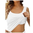 thumbnail image 1 of Spring Tops for Women Shelf Bra Camisoles Adjustable Spaghetti Strap Tank Tops Basic Layer Compression Cropped Top 1 Top Loose Dance Tops for Teen s with Foam, 1 of 4