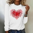 thumbnail image 1 of Spring Tops for Women Viikei Womens Clothes Plus Size,Sweatshirts for Women Loose Fit,Women's Valentine's Day Fashion Print Loose Comfortable Crew-neck Long Sleeve Tops White S, 1 of 4