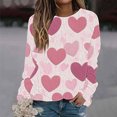 thumbnail image 1 of Spring Tops for Women Viikei Womens Tops Clearance under $5,Sweatshirts for Women Loose Fit,Women's Valentine's Day Printed Long Sleeved Round Neck Top/shirt Multicolor XXL, 1 of 5