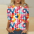 thumbnail image 1 of Spring Tops for Women Viikei Womens Tops Dressy Casual,Women's Fashion Tees Casual Crewneck 3/4 Sleeve Loose T Shirt Ladies Tops Blouses Shirts Multicolor XXXL, 1 of 5