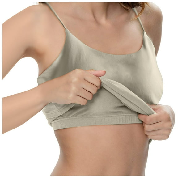 Spring Tops for Women Womens Solid Camisoles Tops With Built In Padded Bra Basic Breathable Tank Tops Vest 1 Casual Shirts Women Top Women Dressy Chiffon Tops for Women plus Size