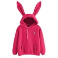 thumbnail image 1 of Spring Tops for Women 2025 Viikei Hoodies for Women Plus Size Sweatshirt for Women Womens Long Sleeve Rabbit Hoodie Sweatshirt Pullover Tops Blouse, 1 of 3