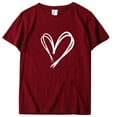 thumbnail image 1 of Spring Tops for Women 2025 Viikei Valentines Day Womens Clothing Womens Valentines Shirts Women Pullover Color Printing Short Sleeves T-shirt Tops, 1 of 2