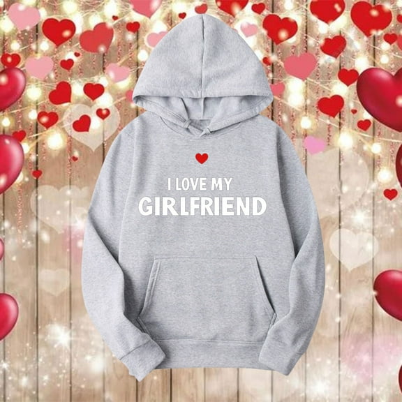 Spring Tops for Women 2025 Viikei Womens Plus Size Tops,Valentine's Day Women's Fashion Printed Hoodie Gray XXL