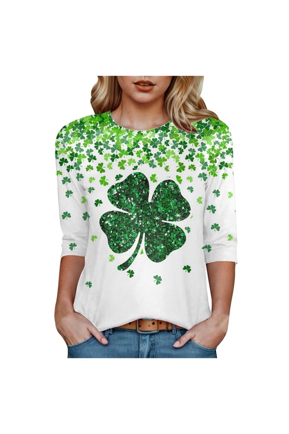 Spring Tops for Women 3/4 Sleeve 3/4 Length Sleeve Womens Tops Dressy Casual Blouses for Women 2025 Trendy V Neck T Shirts Summer Clothes