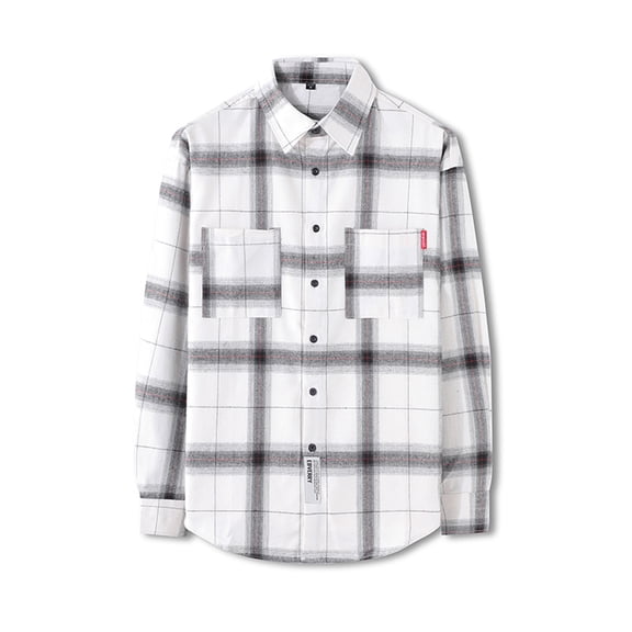 Spring Tops for Women 3Xl Mens Shirts The New Men's Regular-fit Long-Sleeve Plaid Flannel Shirt Fashion Casual