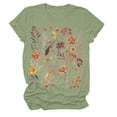 thumbnail image 1 of Spring Tops for Women Fashion Print Crew Neck Short Sleeve T Shirt Top Casual Oversized Tshirts for Women Green XXL, 1 of 4