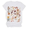 thumbnail image 1 of Spring Tops for Women Fashion Print Crew Neck Short Sleeve T Shirt Top Casual Shirts for Women White S, 1 of 4