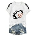 thumbnail image 1 of Spring Tops for Women Funny Football Season Printed T Shirt Sport Fans Short Sleeve T Shirts for Women White XL, 1 of 3