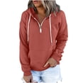 thumbnail image 1 of Spring Tops for Women Hoodies for Women Women's Hooded Solid Color Long-sleeved Sweatshirt Casual Blouse Pullover Tops, 1 of 4