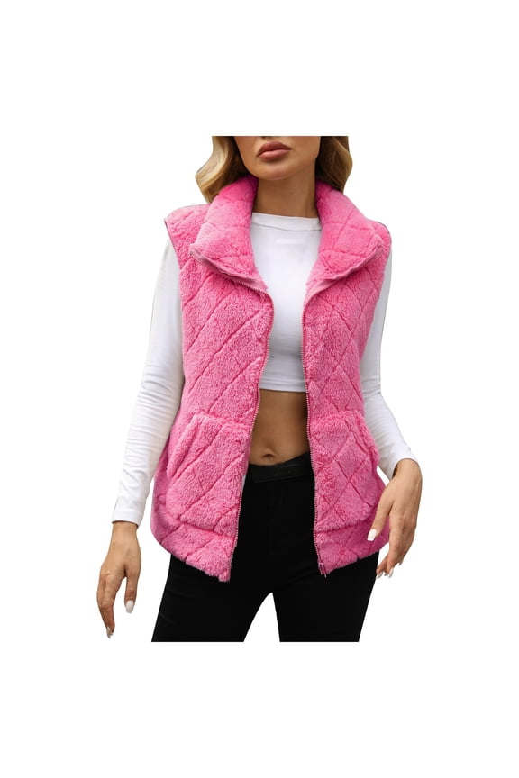 Spring Tops for Women Loose Fit Zip Front Pattern Womens New Clothing,Hot Pink,XL