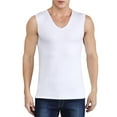 thumbnail image 1 of Spring Tops for Women Tank Tops for Men Black Men's Summer Ice Silk Traceless Thin Breathable Pure Color V-Neck Sleeveless Top, 1 of 9