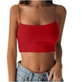 thumbnail image 1 of Spring Tops for Women Tank Tops for Women Fashion Pretty Women Sleeveless Vest Ladies Solid Camis Slim Short Tank Tops Clearance, 1 of 3