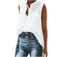 thumbnail image 1 of Spring Tops for Women Tank Tops for Women Fashion Women Causal Turtleneck Solid Blouse Sleeveless T-Shirt Summer Button Tops, 1 of 9