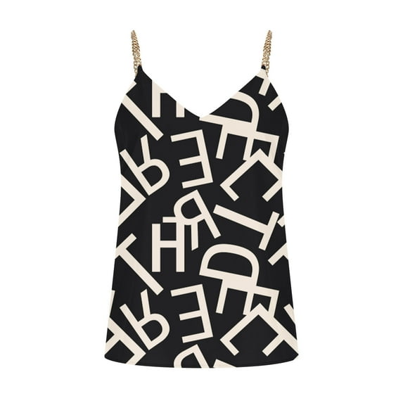 Spring Tops for Women Tank Tops for Women Women Tops Pretty Chain Suspender Vintage Summer V Neck Sleeveless Tank Tops Blouse