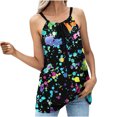 thumbnail image 1 of Spring Tops for Women Tank Tops for Women Women Tops Sexy Suspender Vintage Print Summer V Neck Sleeveless Tank Tops Blouse, 1 of 5