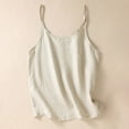 thumbnail image 1 of Spring Tops for Women Tank Tops for Women under $5 Women's Solid Color Short Top Cotton and Linen Round Neck Suspender, 1 of 3