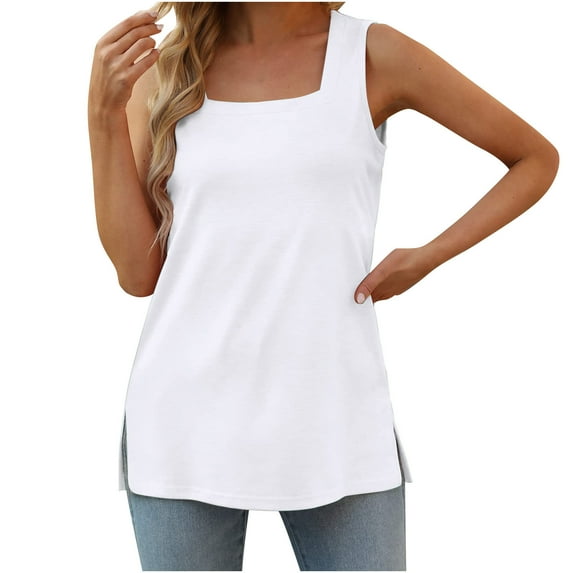 Spring Tops for Women Tops Sleeveless Women's Fashion Printed Round Neck Comfortable Loose T-Shirt Sleeveless Blouse Casual Tops