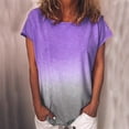 thumbnail image 1 of Spring Tops for Women Womens Plus Size Tops s Casual Gradient Color Short Sleeve T-Shirt Tunic Blouse Tops Gifts for Women, 1 of 7