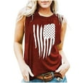 thumbnail image 1 of Spring Tops for Women Womens Sleeveless Tops Clearance Sale Fashion Women O-Neck Independence Day Flag Print Tank Tops Shirts Gifts for Women, 1 of 3