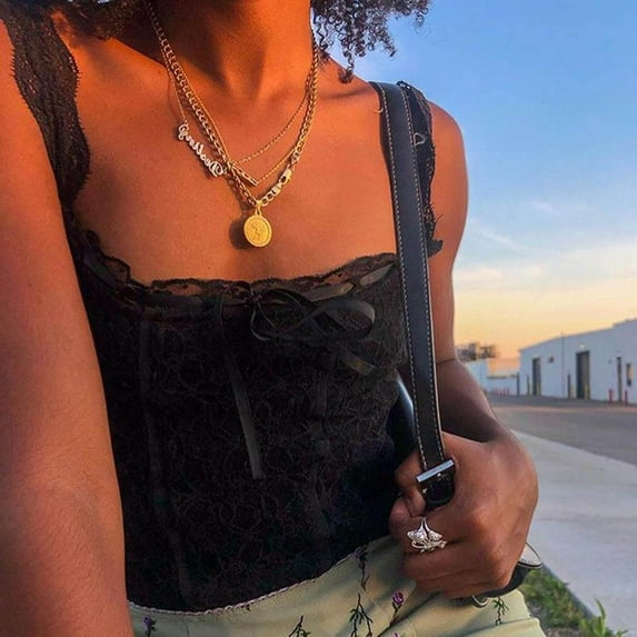 Spring Tops for Women Womens Tank Tops $4.98 Fashion Women Hollow Out Round-Neck Camisoles Vest Ladies Solid Slim Short Tops