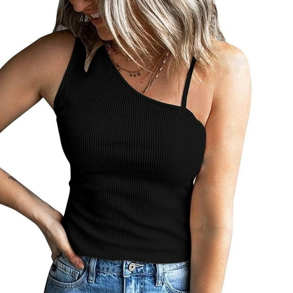 Spring Tops for Women Womens Tank Tops Women's Fashion Sleeveless Tops Solid Suspenders Casual Shirts Blouse Vest