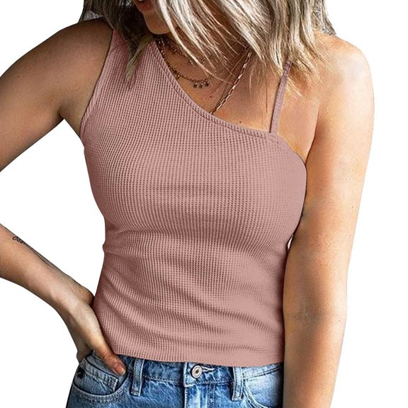 Spring Tops for Women Womens Tank Tops Women's Fashion Sleeveless Tops Solid Suspenders Casual Shirts Blouse Vest