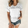 thumbnail image 1 of Spring Tops for Women Womens Tops under $10 Printed T-shirt Short Sleeves Blouse Round Neck Casual Tops, 1 of 3