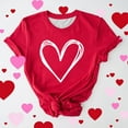 thumbnail image 1 of Spring Tops for Women Womens Tops under $5 Plus Size Ladies' Valentines Day Printed Casual Pullover Round Neck Short Sleeved Top, 1 of 5