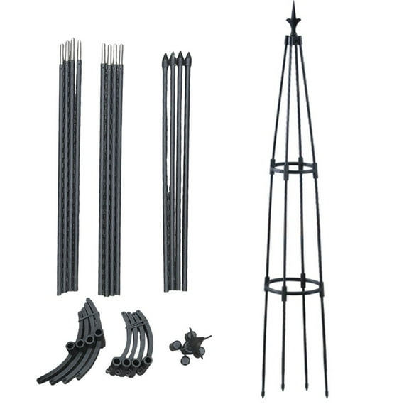 Spring Tower Shaped Gardening Bird Head Plastic Pointed Flower Bud Climbing Vine Rack black tip
