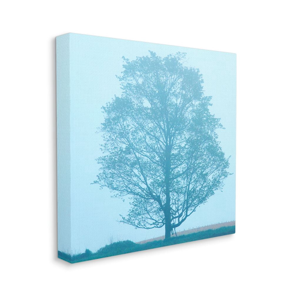 Spring Tree Blue Sky Landscape Photograph Landscape Gallery-Wrapped Canvas Print Wall Art, 17x17
