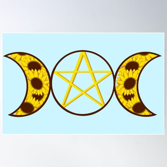 Spring Triple Moon Poster Wall Art, Modern Wall Decor For Living Room Bedroom, 8x12 UNFRAMED