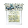 thumbnail image 1 of Spring Truck Daisy Valances for Windows, Rod Pocket Kitchen Valance Curtains - Soft & Washable Small Window Treatment for Living Room,&nbsp;Bathroom, Blue Plaid, 54x18inch, 1 of 9