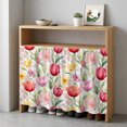 thumbnail image 1 of Spring Tulip Cabinet Curtain 35"Wx35"L, Dustproof Under Sink Skirt with Self Adhesive Tape, Summer Floral Botanical Elegant Cabinet Curtain Cover for Kitchen Sink, Bathroom Vanity, Laundry Room, 1 of 9
