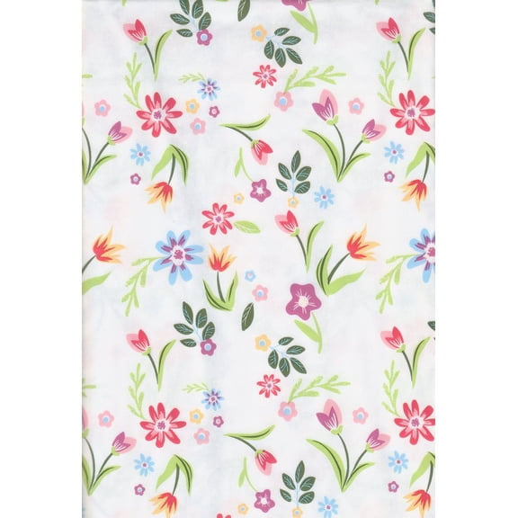 Kane Home Indoor Outdoor Tablecloths Waterproof 60 in Round Modern Spring Tulips Floral Pattern PEVA Vinyl Tablecloths