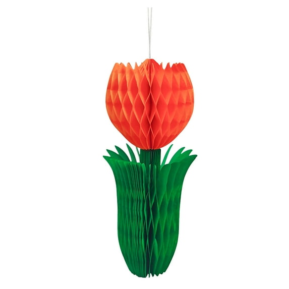 Spring Tulip Flower Honeycomb Centerpieces Paper Tulip Floral Honeycomb Ceiling Hanging Decoration for Office Home Wedding Birthday Decor