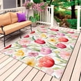 thumbnail image 1 of Spring Tulip Outdoor Rug for Patio/Deck/Porch, Non-Slip Large Area Rug 5 x 7 Ft, Summer Floral Botanical Elegant Indoor Outdoor Rugs Washable Area Rugs, Reversible Camping Rug Carpet Runner, 1 of 8