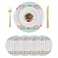 thumbnail image 1 of Spring Tulip Round 15 Inch Placemats Set of 4, Botanical Flowers Wooden Plank Green Check HeatResistant Non Slip Place Mats for Dining Table, Wipeable Braided Kitchen Table Mats for Housewarming, 1 of 9