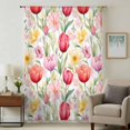 thumbnail image 1 of Spring Tulip Sheer Curtains 72 Inches Long, Summer Floral Botanical Elegant Light Filering Curtains, Breathable Simi Curtain Privacy Drapes for Living Room Bedroom Lightweight Window Treatment, 1 of 9
