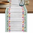 thumbnail image 1 of Spring Tulip Table Runner 72 Inches, Botanical Flowers Wooden Plank Green Check Bed Runner Dresser Scarves Tabletop for Indoor Outdoor Parties/Ceremony/Banquet, 13" x 72", 1 of 9