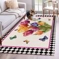 thumbnail image 1 of Spring Tulips Area Rug 3x5 Washable Rug Non Slip Colorful Flowers Botanical Butterfly Vintage Large Area Rug Indoor Floor Carpet for Entryway Bedroom Kitchen Living Room Home Office Dining Room, 1 of 8